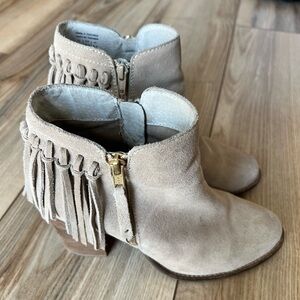 Aldo Beige Fringe Ankle Booties